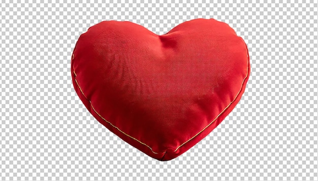 Red Heart shaped Pillow cushion On transparent background