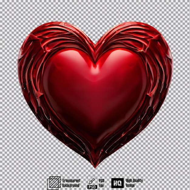 red heart symbol on transparent background 10