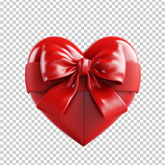 red heart with gift box in white background