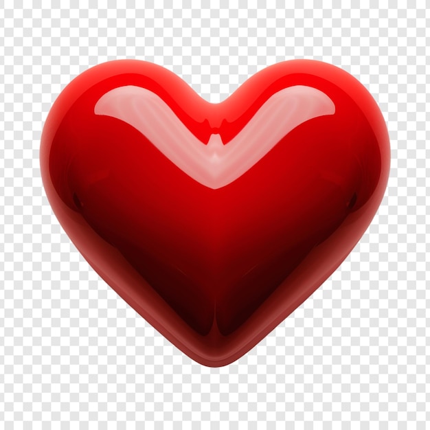 a red heart with a reflection of the red heart on it