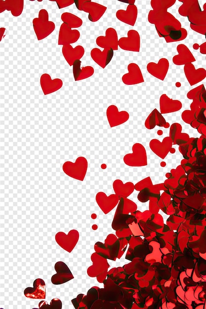 red hearts on a transparent background