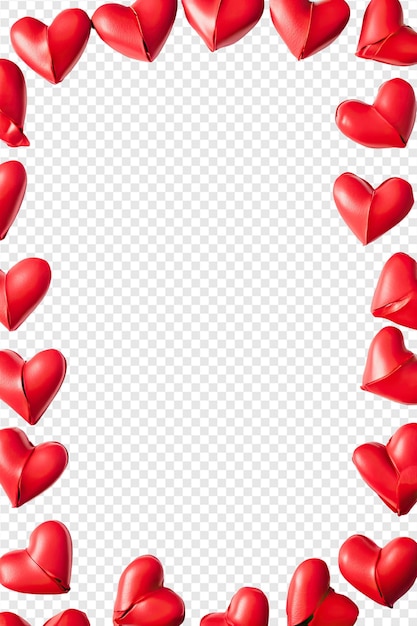 red hearts on a transparent background