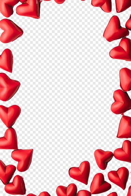 red hearts on a white background