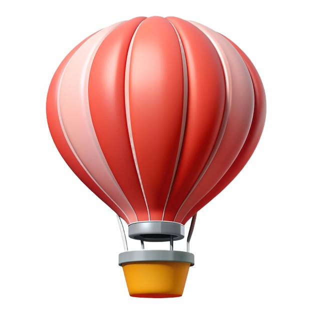 PSD a red hot air balloon with a red and yellow design on it