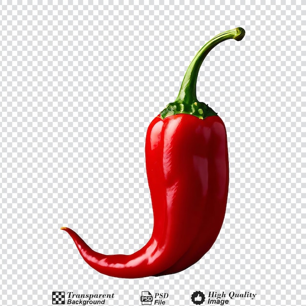 red hot chili pepper and white isolated on transparent background