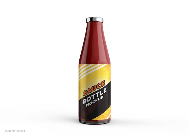 Red Hot Sauce Bottle Mockup