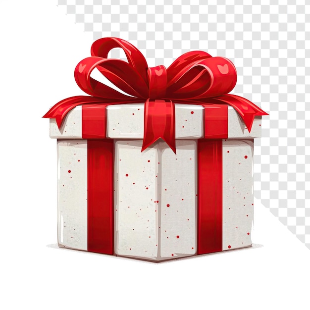 Red Icon Gift Box with Transparent Background