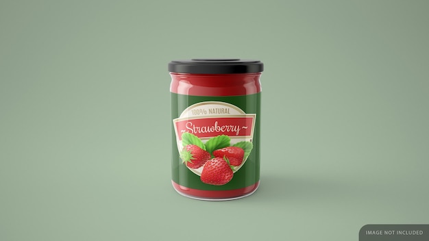 Red Jelly Jar Mockup