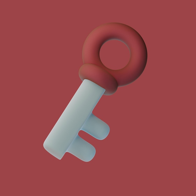 A red key with a red background