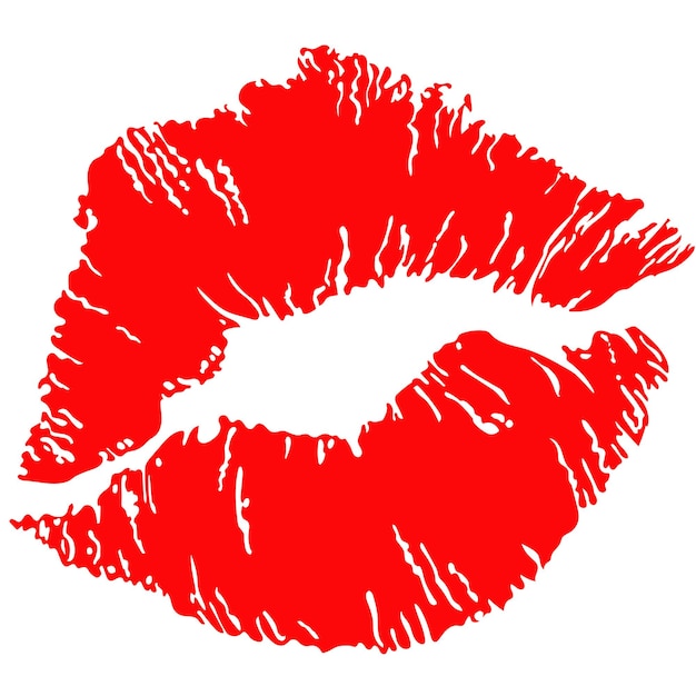 PSD a red kiss lips