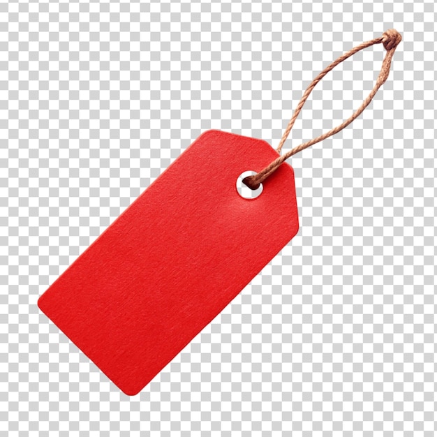 A red label tag isolated on transparent background