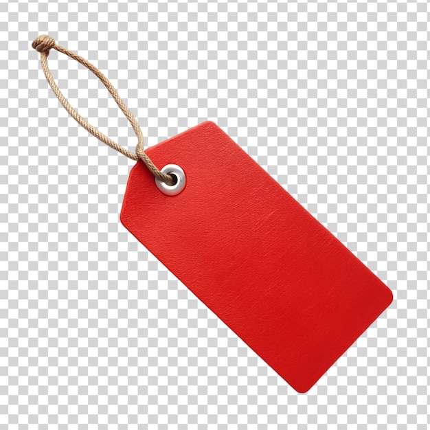 A red label tag isolated on transparent background