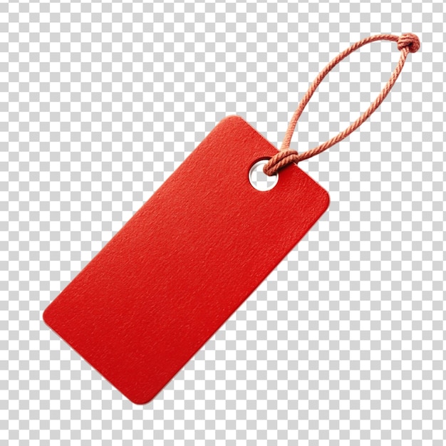 A red label tag isolated on transparent background