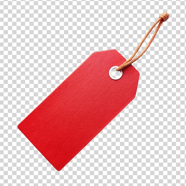 A red label tag isolated on transparent background