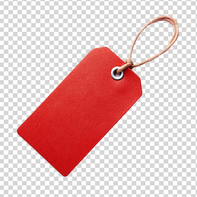 A red label tag isolated on transparent background