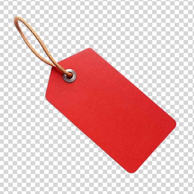 A red label tag isolated on transparent background