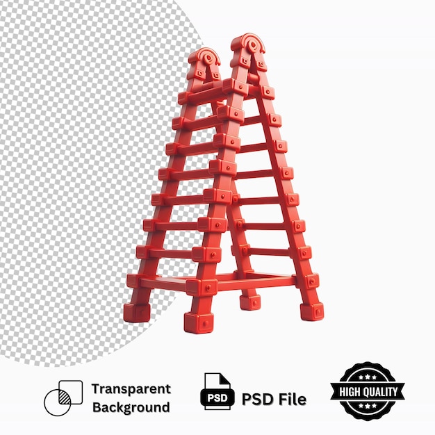 PSD red ladder isolated on transparent background