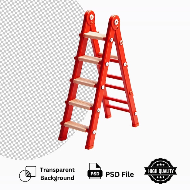 PSD red ladder isolated on transparent background