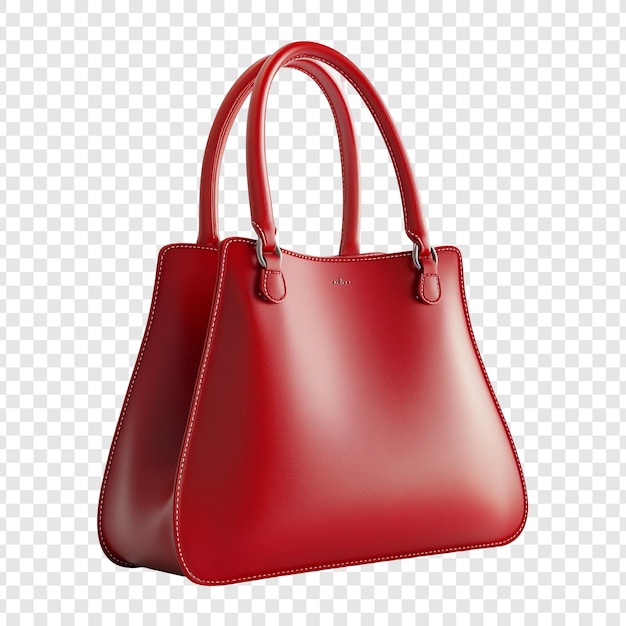 PSD red leather handbag