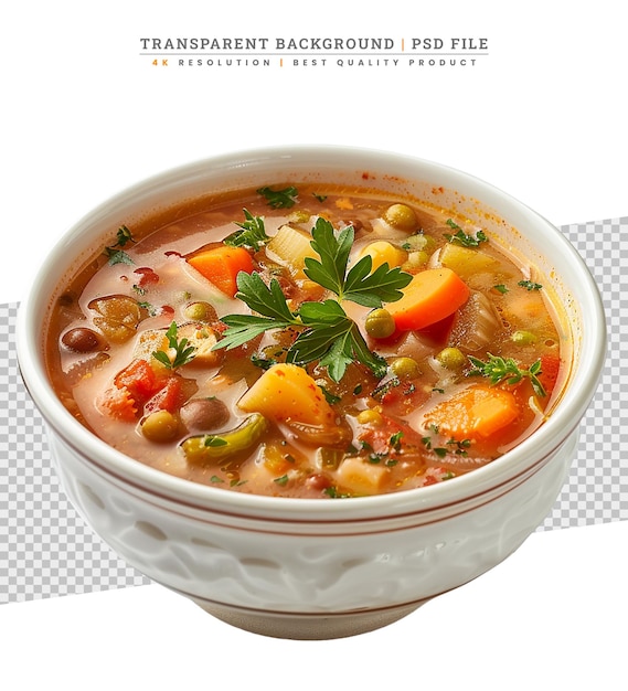 Red lentil soup on a Transparent background