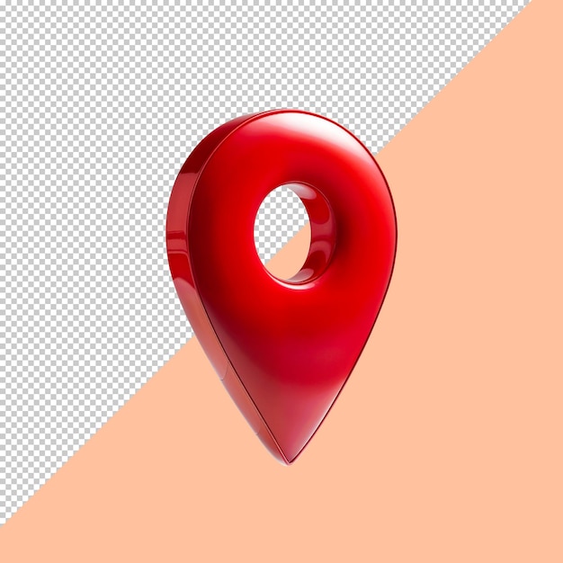 Red Location pin 3D icon isolated on white background