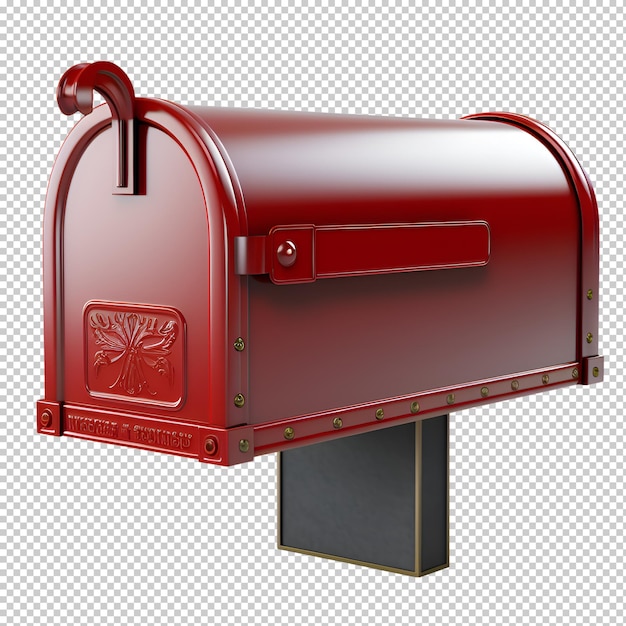 red mailbox object on isolated transparent background