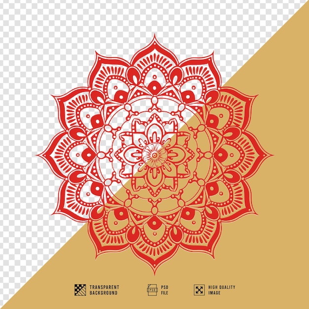 PSD red mandala without background