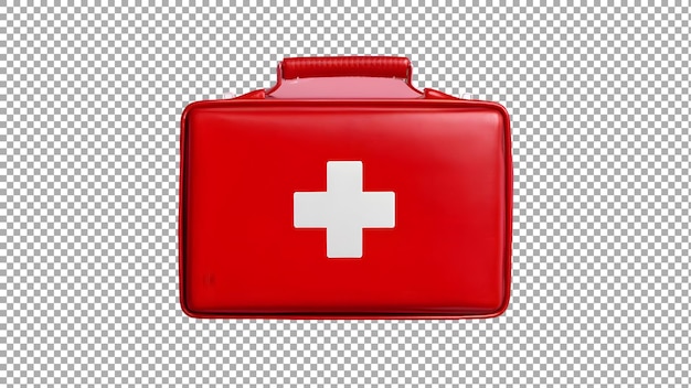 a red medical tool with a white cross on it