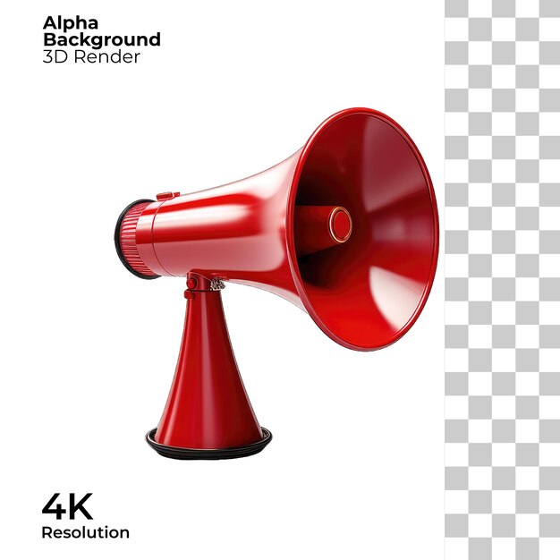 red megaphone isolated transparent Background PNG