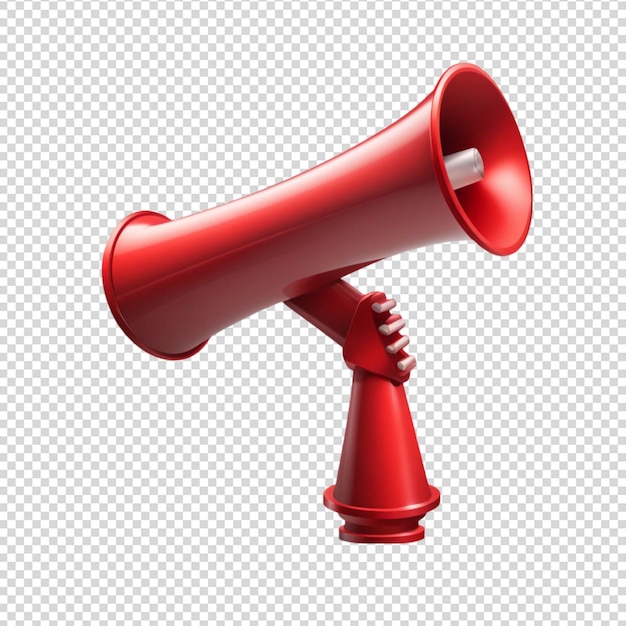 Red megaphone isolated on transparent background