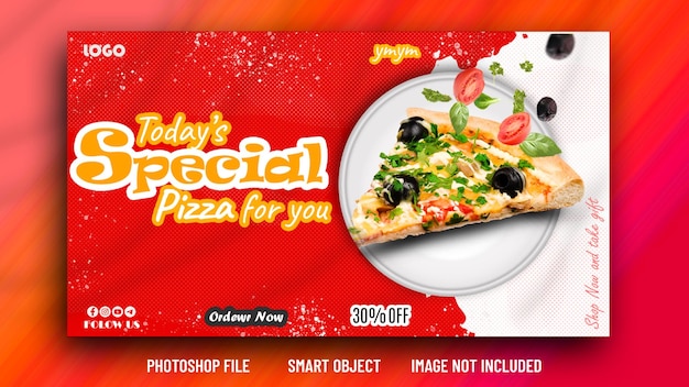 PSD a red menu for pizza that saysspecial pizza for you