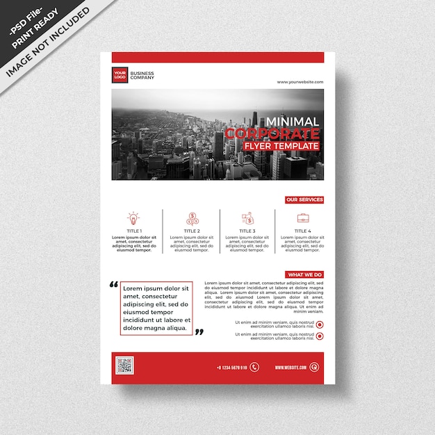 Red minimal professional design modern style flyer template