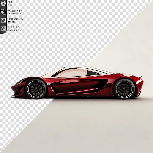 Red modern luxury car isolated on transparent background