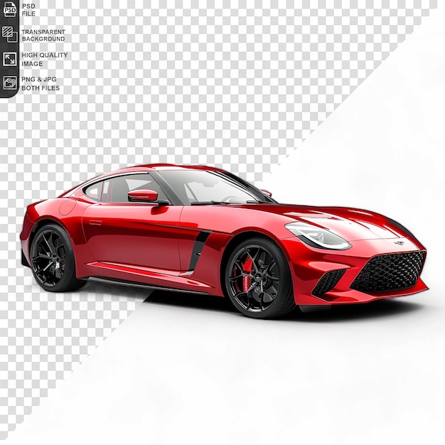 Red modern luxury car isolated on transparent background