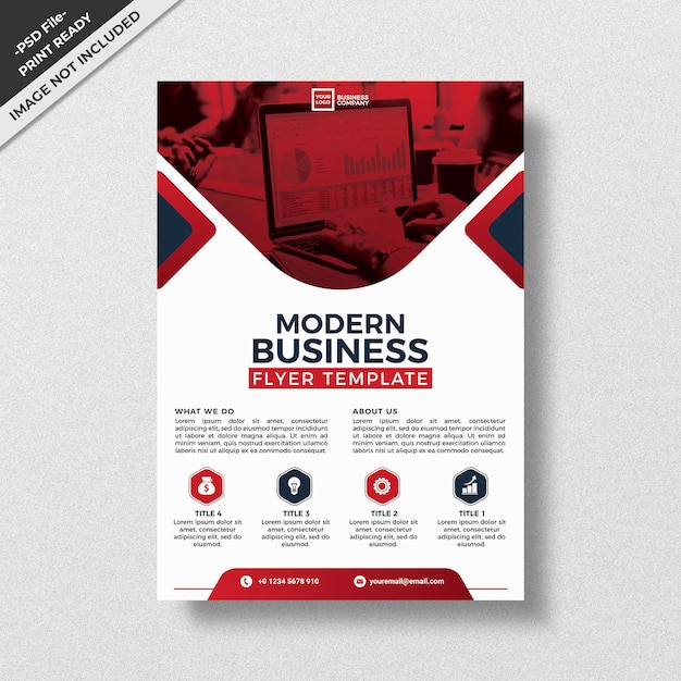 Red modern style design business flyer template