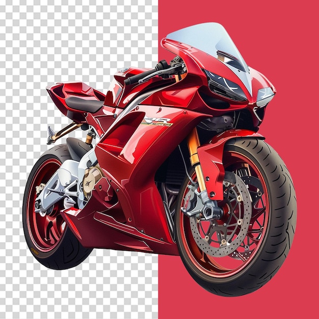 Red Motorbike on transparent background