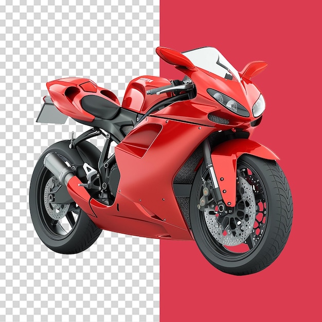 Red Motorbike on transparent background