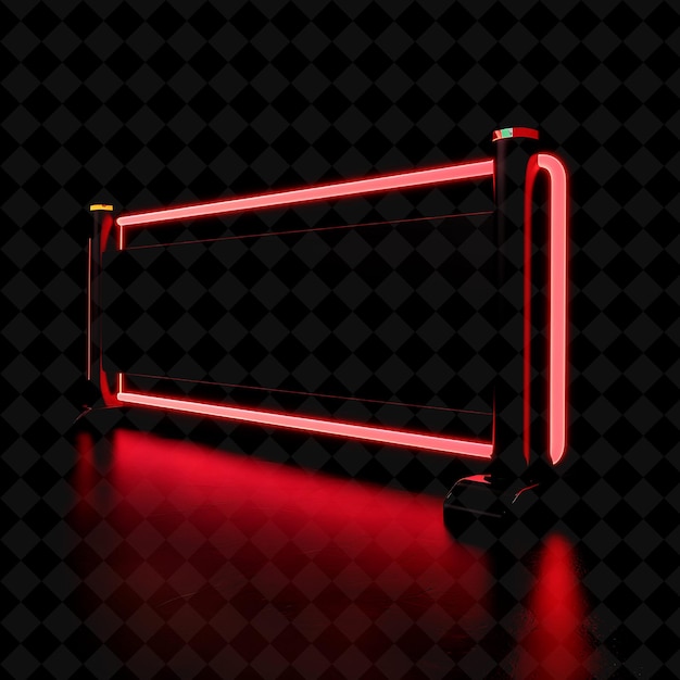 a red neon light that is on a black background