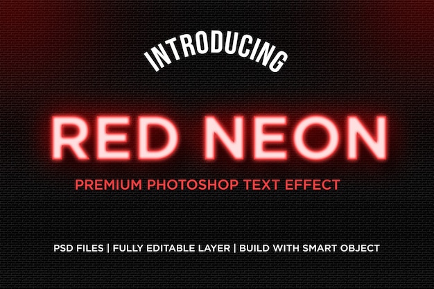 Red Neon Text Style Effect 