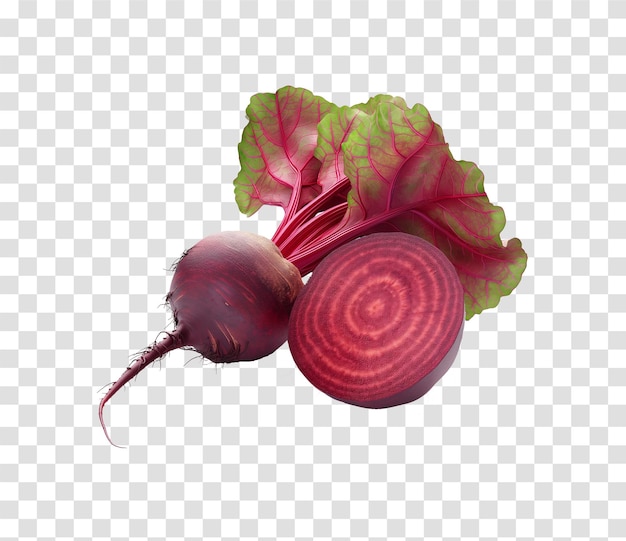 a red onion and a radish on a transparent background