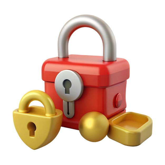 a red padlock with a lock and lock on it