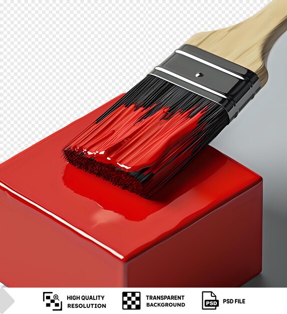 Red Paint Brush Stroke 3D Render