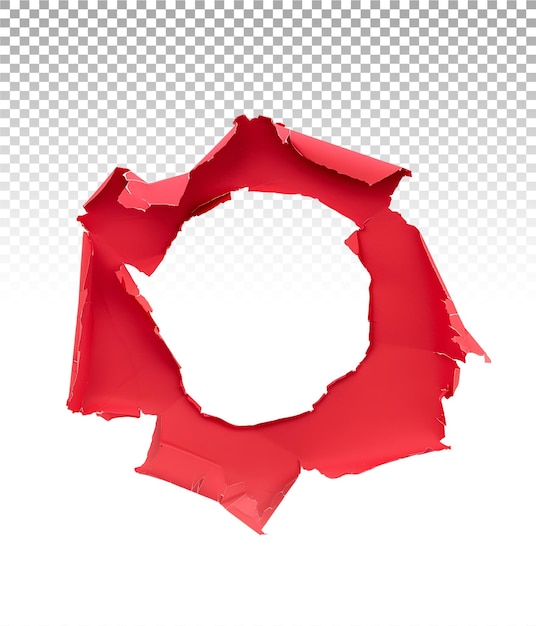 PSD red paper hole transparency enhanced