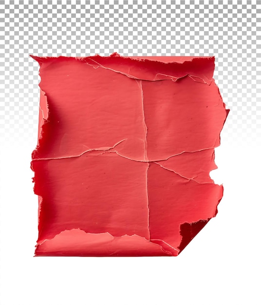 Red Paper Tear Isolated Transparent Cutout