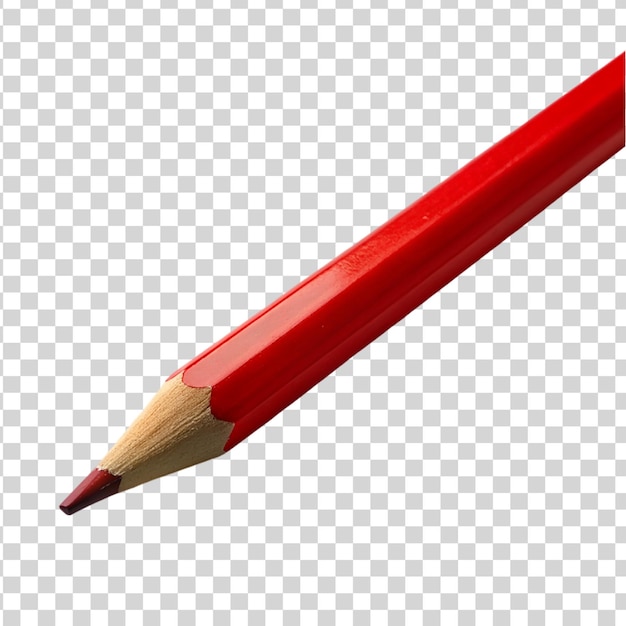 Red pencil isolated on transparent background