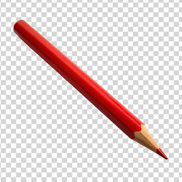 Red pencil isolated on transparent background