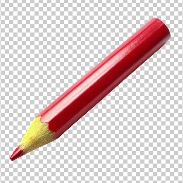 red pencil on transparent background