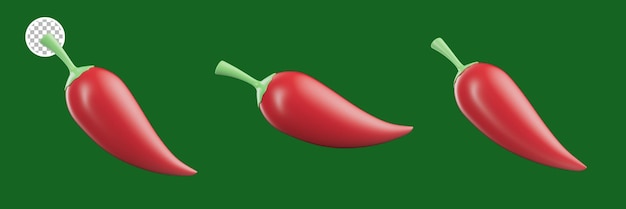 A red pepper on a green background