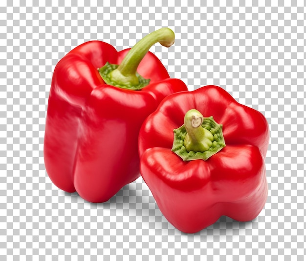 Red peppers isolated on transparent background png psd