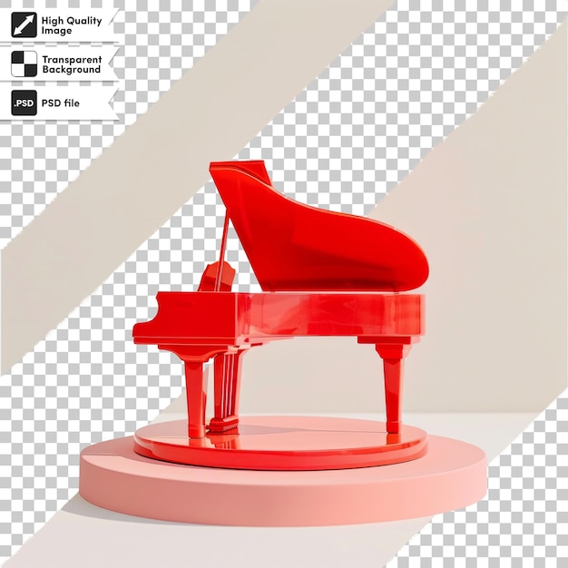 a red piano with a red piano key on it